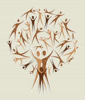 Family human shapes conceptual tree. Vector file layered for easy manipulation and custom coloring.