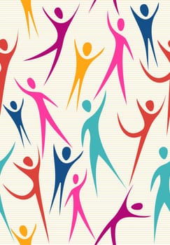 Cute human shapes seamless pattern colorful design. Vector file layered for easy manipulation and custom coloring.