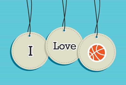 Basketball hanging labels symbols. Vector file layered for easy manipulation and custom coloring.