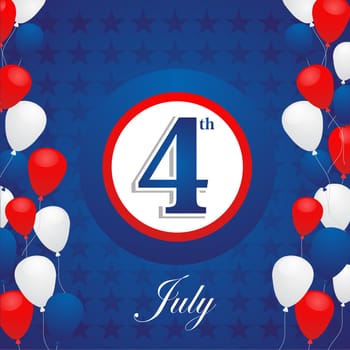 Happy Holiday National Independence 4th July US concept background. This illustration is layered for easy manipulation and custom coloring