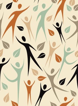 trendy human shapes seamless pattern clorful shapes set. Vector file layered for easy manipulation and custom coloring.