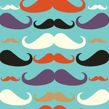 Hipster mustaches vector seamless pattern set. Vector file layered for easy manipulation and custom coloring.