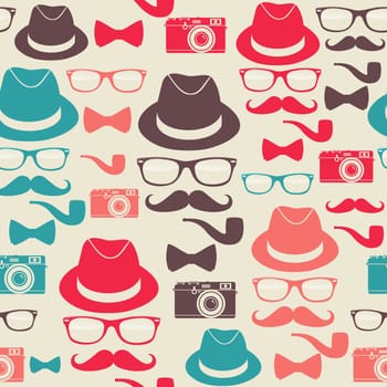 Indie hipster vector seamless pattern set. Vector file layered for easy manipulation and custom coloring.