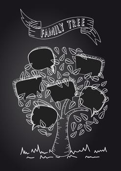 Black and white message bubble leaf tree design. Vector file layered for easy manipulation and custom coloring.