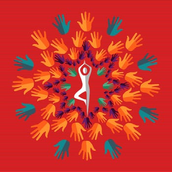Hand human shape mandala design set. Vector file layered for easy manipulation and custom coloring.