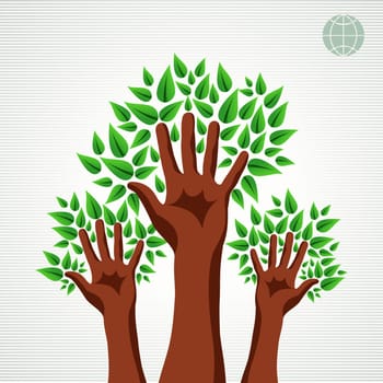 Hands air Ecology  concept design. Vector file layered for easy manipulation and custom coloring.