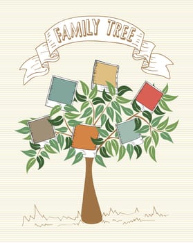 Colorful instant photo leaf tree design. Vector file layered for easy manipulation and custom coloring.