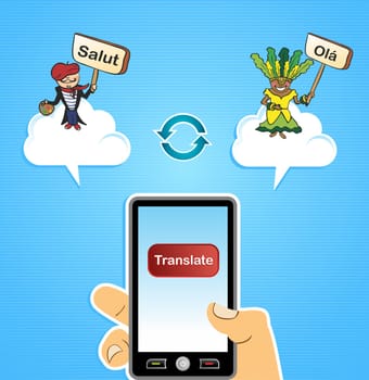 Hand with smart phone