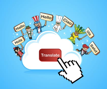 Global people internet translation concept background. Vector illustration layered for easy editing.