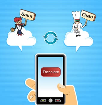 Hand with smart phone