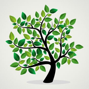 Green leaf eco friendly tree design background. Vector file layered for easy manipulation and custom coloring.