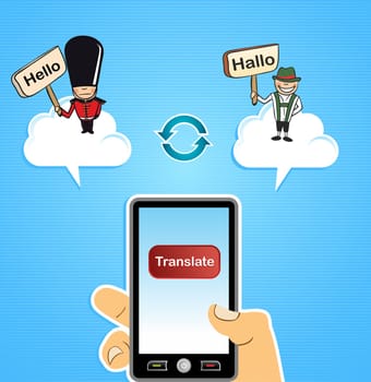 Hand with smart phone