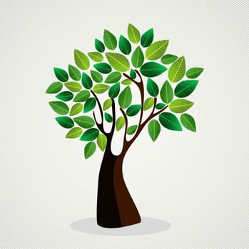 Trendy green tree leaves design. Vector file layered for easy manipulation and custom coloring. ..