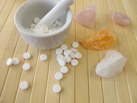 Schuessler salts with porcelain mortar