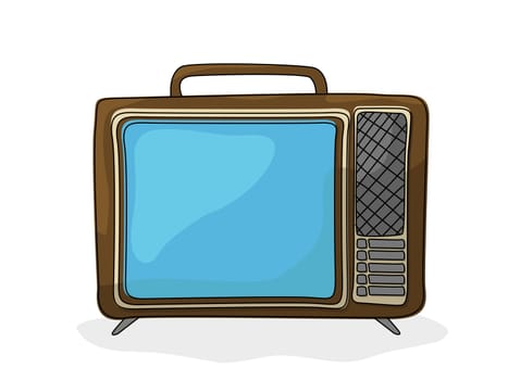 Retro style tv drawing over white background