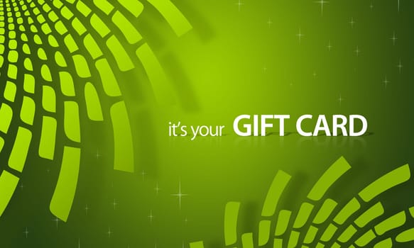 High resolution gift card graphic with green elements ready to print.