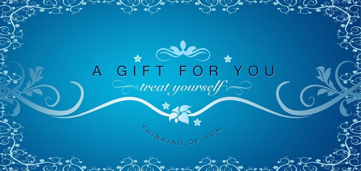 High resolutions gift certificate graphic with floral ornaments.