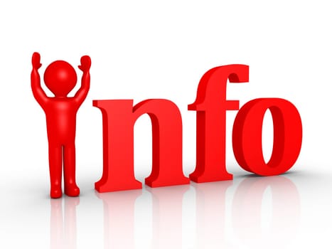 3d person is replacing the first letter of "Info"" word"