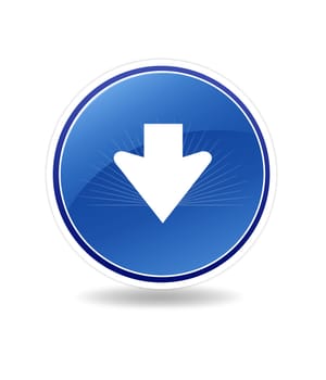 High resolution graphic of a download icon with arrow.