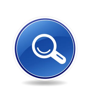 High resolution graphic of a search icon with magnifying glass.