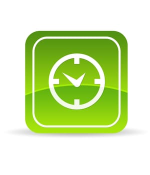High resolution green business schedule con on white background.