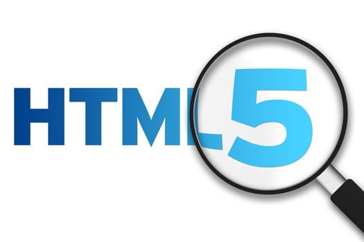 Html5 magnifying Glass on white background