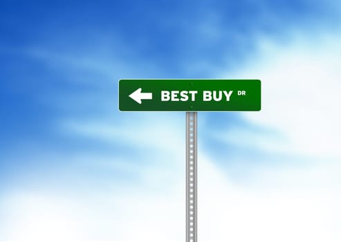 High resolution graphic of a Best Buy Drive Road Signs on Cloud Background