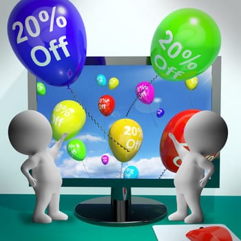 Balloons From Computer Show Sale Discount Of Twenty Percent