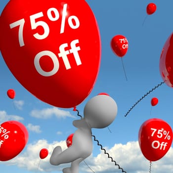 Balloon With 50% Off Shows Discount Of Fifty Percent