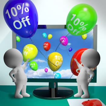 Balloons From Computer Show Sale Discount Of Ten Percent