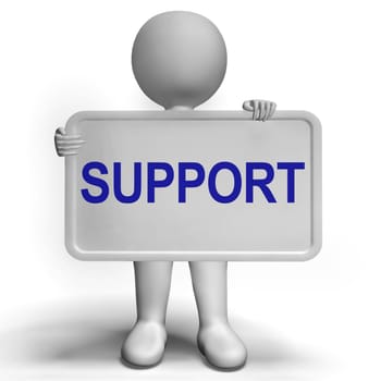 Support On Sign Shows Customer Help And Advice
