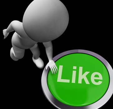 Like Button Showing Approval Or Being A Fan