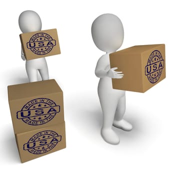 Made In USA Stamp On Boxes Showing American Product
