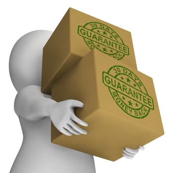 Guarantee Stamp On Boxes Shows Assurance And Risk Free