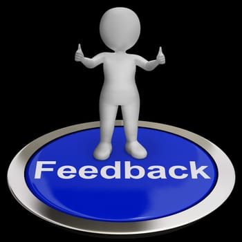 Feedback Button Showing Opinion Evaluation And Surveys