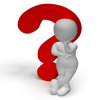 Question Marks And Man Showing Confusion Or Unsure
