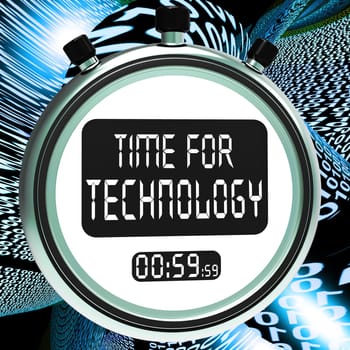 Time For Technology Message Shows Innovation Improvement And Hi Tech