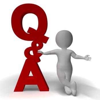 Question and Answer Q&A Sign And 3d Character Is Symbol For Support