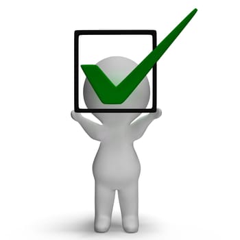 Holding Checkbox Or Check Box Shows Approval Or Checked