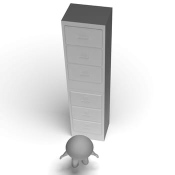 High Filing Cabinet Shows Overworked And Overloaded