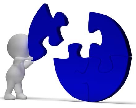 Completing Jigsaw Meaning Solution Completing Or Achievement