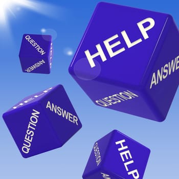 Help Dice Flying Shows Assistance, Support And Advice.