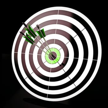 Triple Dart Showing Triumph, Winning Shot And Achievement