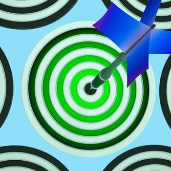 Target Showing Triumph, Winning Shot And Achievement