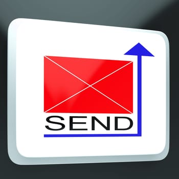 Send Mail Button Showing Online Correspondence And Outgoing Messages