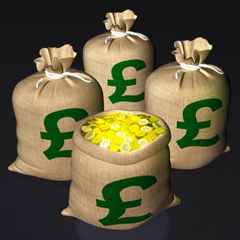 Bag Of Coins Shows British Savings And Treasure