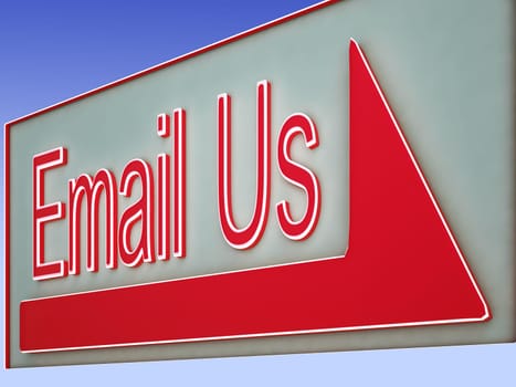 Email Us Button Shows Online Assistance And Support