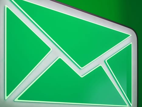 Envelope Button Shows Online Mailing, Communicating And Posting
