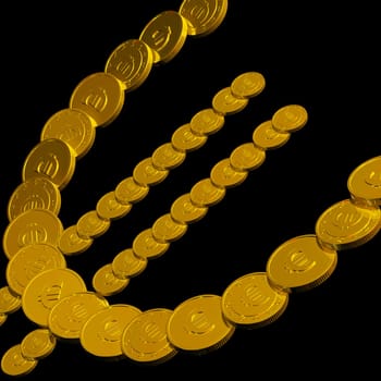 Coins Euro Symbol Showing European Currency And Marketing