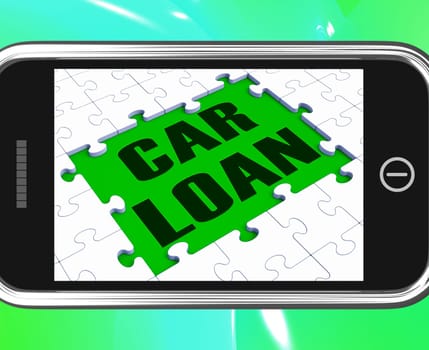 Car Loan On Smartphone Shows Car Rent Or Credits